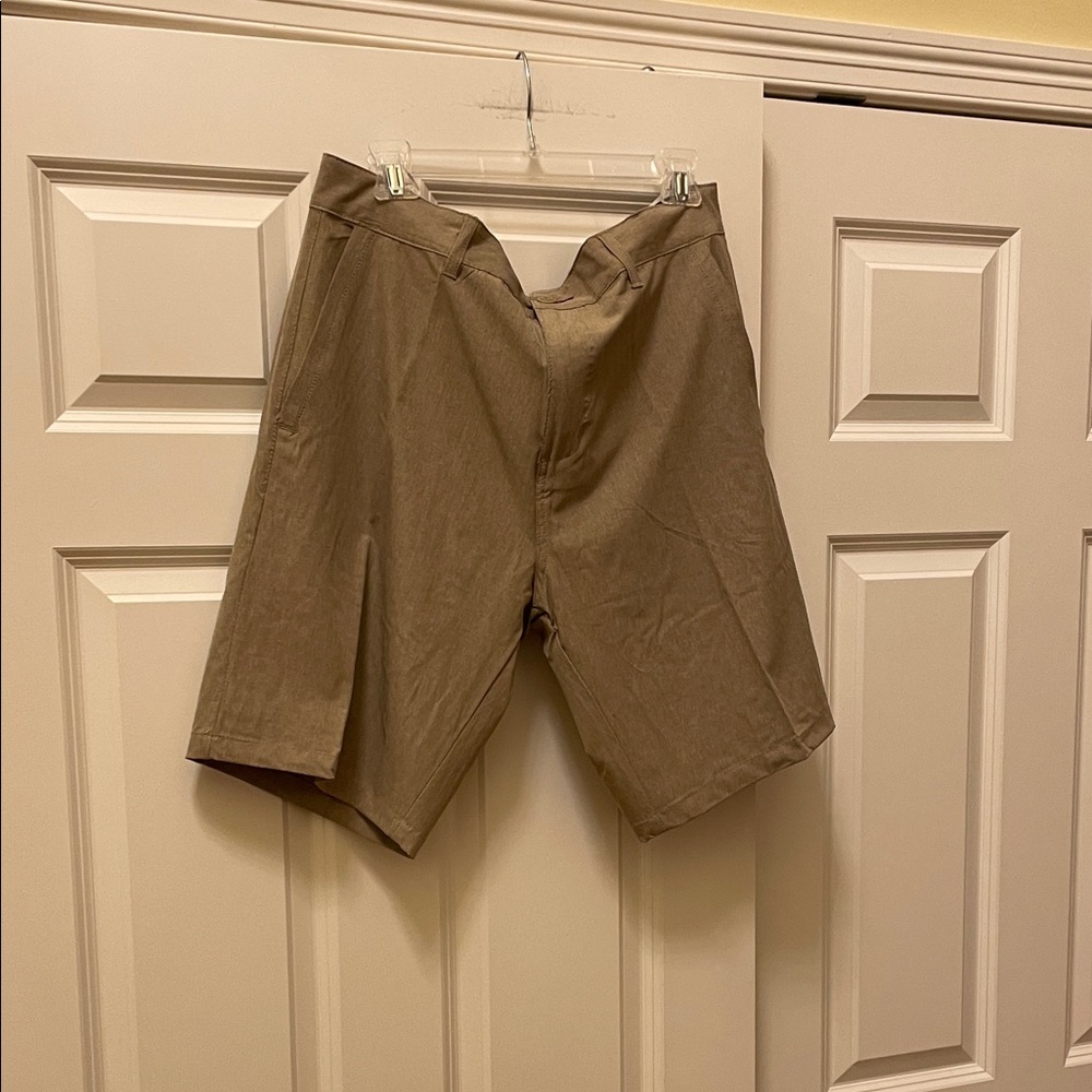 Burnside Men's Brown Flat Front Shorts